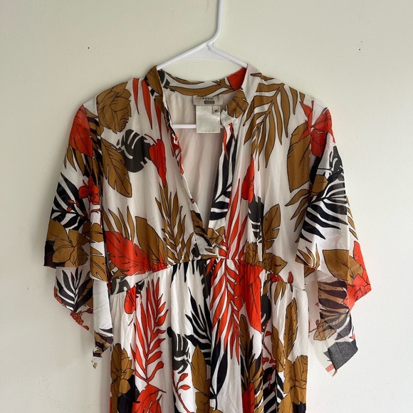 FUZZI Leaf Print Tulle Dress Size Medium - Picture 5 of 8